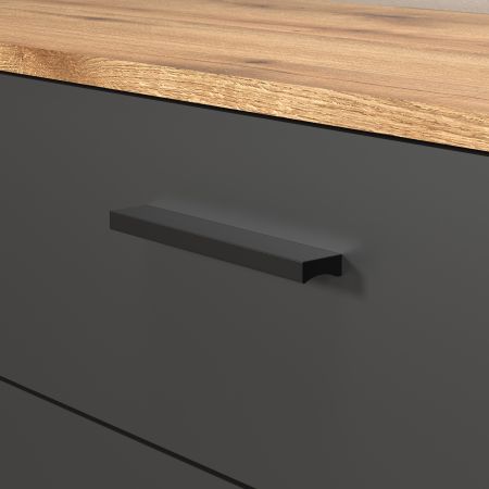Kommode Avila in grau und Evoke Eiche Sideboard 80 cm