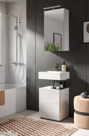 Badezimmer Spiegelschrank Larik in wei� 1-t�rig 38 x 77