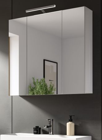 Badezimmer Spiegelschrank Larik in wei� 3-t�rig 82 x 77