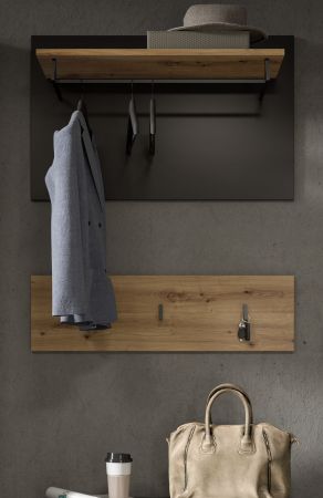 Garderobenpaneel Cooper in Artisan Eiche und grau Set 2-teilig 80 cm