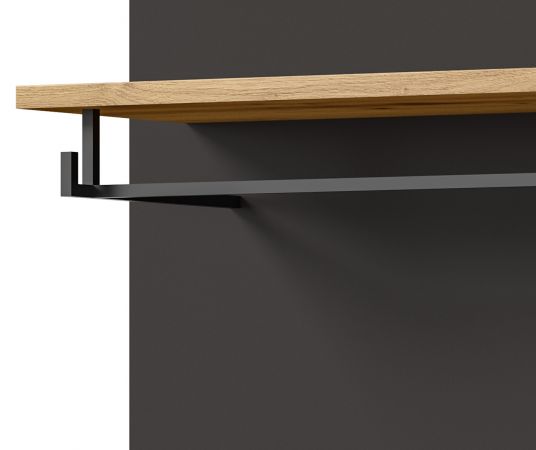 Garderobe Set 5-teilig Cooper in Artisan Eiche und grau 175 cm, Soft-Close