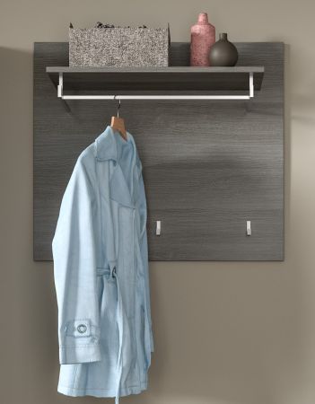 Garderobenpaneel Rumba in Rauchsilber grau Wandgarderobe 80 x 70 cm