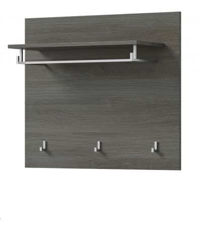 Garderobenpaneel Rumba in Rauchsilber grau Wandgarderobe 80 x 70 cm