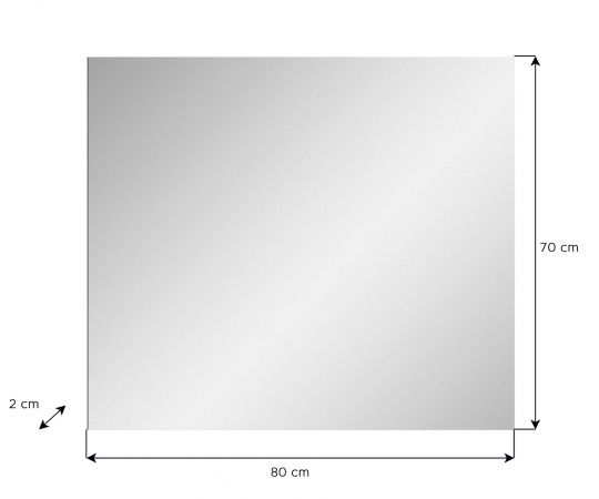Garderobenspiegel Rumba in Rauchsilber grau Wandspiegel 80 x 70 cm