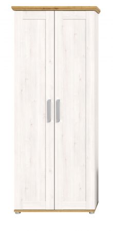 Garderobenschrank Mirano in wei� L�rche und Eiche Artisan Landhaus Flurgarderobe 80 x 196 cm