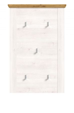 Garderobenpaneel Mirano in wei� L�rche mit Eiche Artisan Landhaus Wandgarderobe 68 x 103 cm