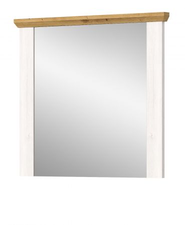 Garderobenspiegel Mirano in wei� L�rche und Eiche Artisan Landhaus Spiegel 82 cm