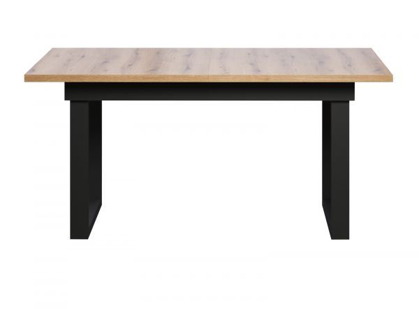 Esstisch Thorad in Evoke Eiche und Metall schwarz Industrial Look ausziehbar 160 - 200 cm