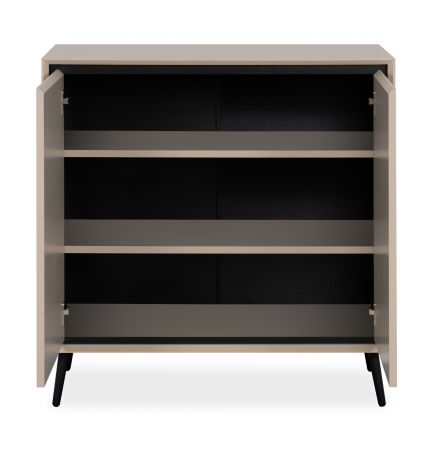 Kommode Brebbia in sand und schwarz Sideboard 90 cm, Soft-Close-Funktion