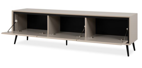 TV-Lowboard Brebbia in Sand mit Schwarz TV Unterteil 175 cm