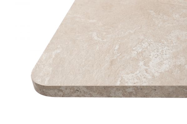 Esstisch Jaron in Sandstein und Hickory Walnuss Tisch ausziehbar 160 / 200 x 90 cm