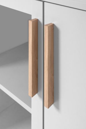 Sideboard Hanno in grau und Hickory Walnuss Kommode 204 x 94 cm