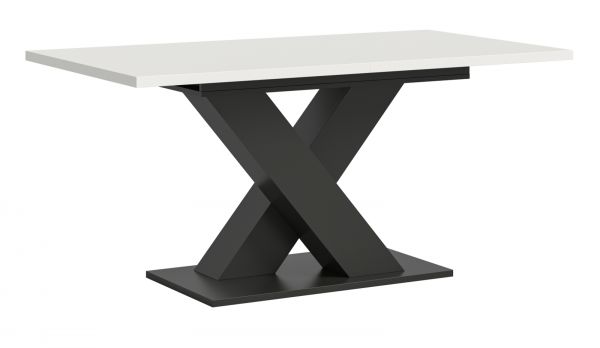Esstisch Home-X in wei� und grau Tisch ausziehbar 150 - 190 cm