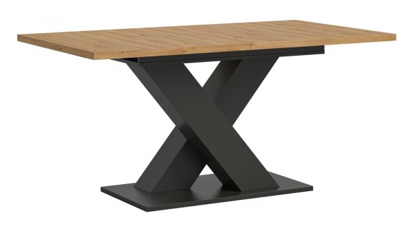 Esstisch Home-X in Artisan Eiche und grau Tisch ausziehbar 150 - 190 cm