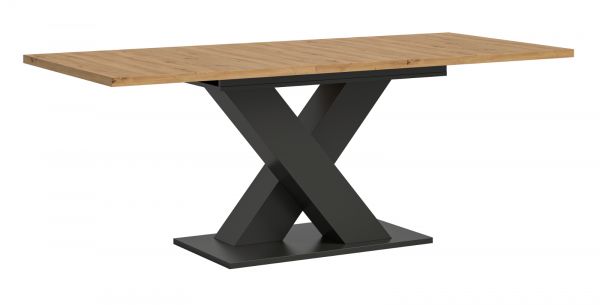 Esstisch Home-X in Artisan Eiche und grau Tisch ausziehbar 150 - 190 cm