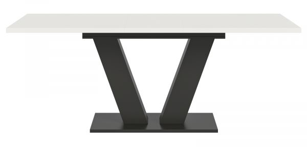 Esstisch Home-X in wei� und grau Tisch ausziehbar 150 - 190 cm