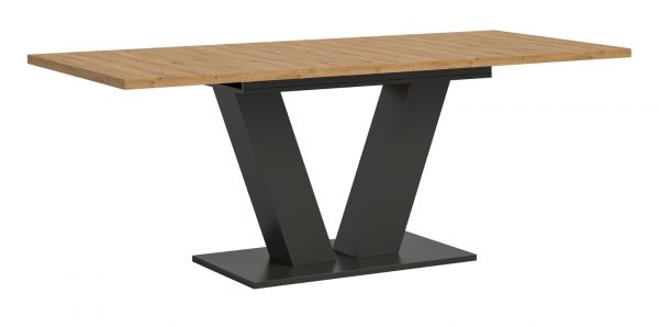 Esstisch Home-X in Artisan Eiche und grau Tisch ausziehbar 150 - 190 cm