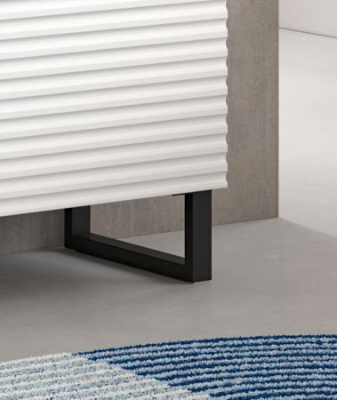 Badezimmer Kommode Roove in wei� mit 3D-Wellenstruktur Badkommode, Soft-Close-Funktion