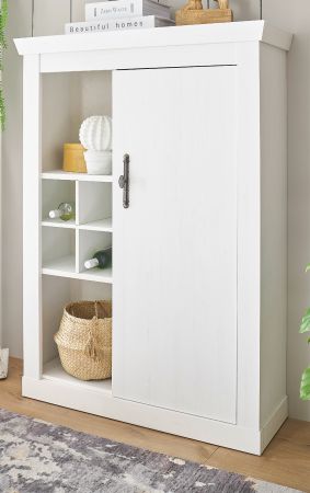 Kommode Fiastra in wei� Pinie Landhaus Highboard 105 x 146 cm, Soft-Close-Funktion