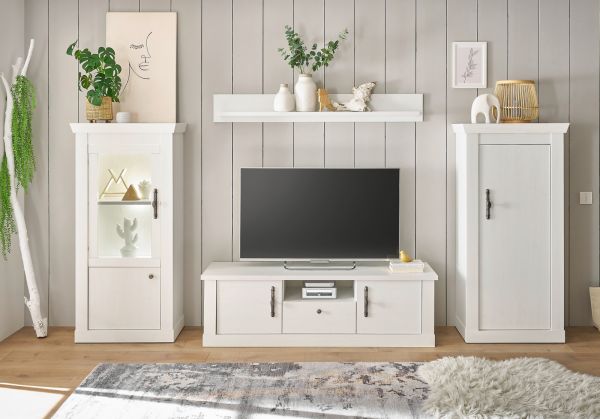 Wandboard Fiastra in wei� Pinie Landhaus Wandregal 150 cm