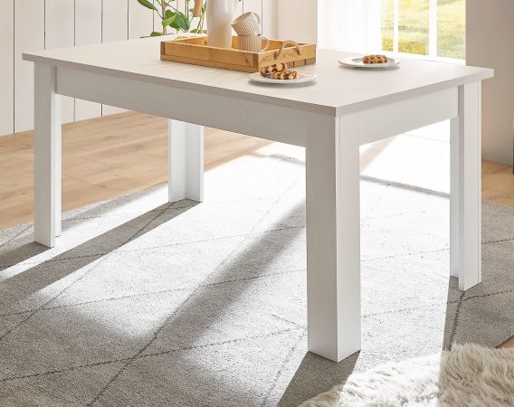 Esstisch Fiastra in wei� Pinie Landhaus Tisch 160 x 90 cm