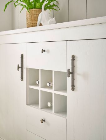 Esszimmer Set 4-teilig Fiastra in wei� Pinie Landhaus, Soft-Close-Funktion
