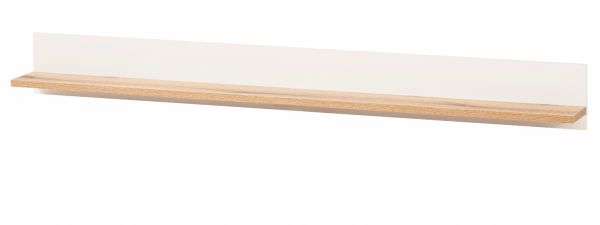 Wandboard Lavell in wei� matt und Evoke Eiche Wandregal 180 cm