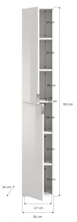 Schuhschrank Line-Up in Artisan Eiche Flurschrank 30 x 193 cm