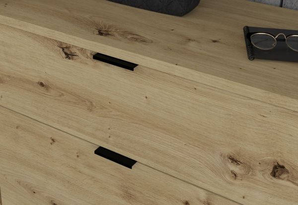 Garderobe Set 3-teilig Line-Up in Artisan Eiche Kommode und Kleiderstange 61 cm
