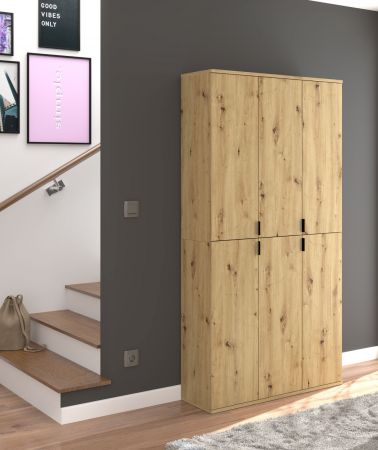 Garderobenschrank Line-Up in Artisan Eiche Schuhschrank 91 x 193 cm