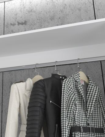 Garderobe Set Line-Up in Artisan Eiche und wei� Hochglanz Garderobenschrank mit Spiegel 152 x 193 cm