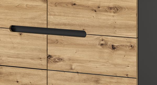 Kommode Cooper in Artisan Eiche und grau 100 x 81 cm, Soft-Close