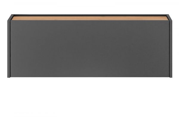 H�ngeschrank Center in grau matt und Wotan Eiche Flurschrank h�ngend 100 cm