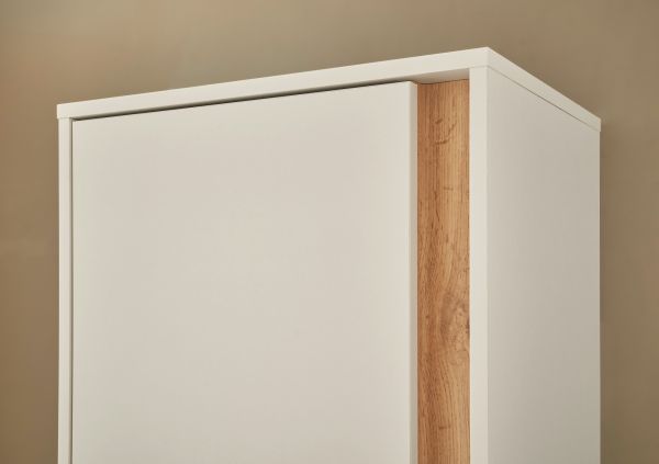 Schuhschrank Center in wei� und Wotan Eiche Flurschrank 50 x 200 cm