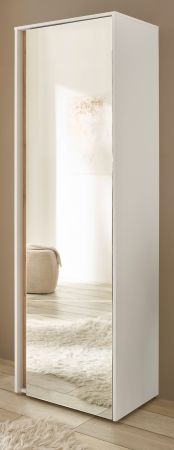 Garderobenschrank Center in wei� und Wotan Eiche Flurschrank mit Spiegel 60 x 200 cm