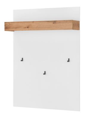 Garderobenpaneel Center in wei� und Wotan Eiche Wandgarderobe 100 x 135 cm