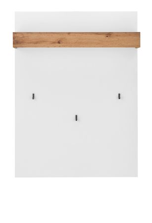 Garderobenpaneel Center in wei� und Wotan Eiche Wandgarderobe 100 x 135 cm