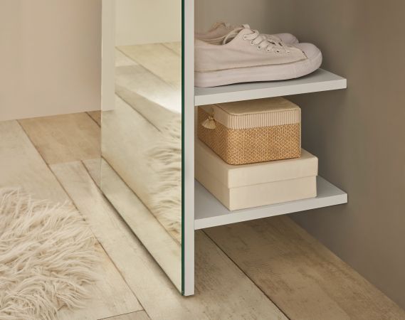 Garderobe Set 2-teilig Center in wei� und Wotan Eiche Garderobenkombination 150 x 200 cm