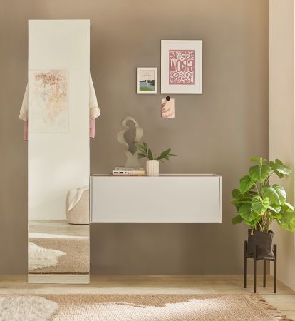 Garderobe Set 2-teilig Center in wei� und Wotan Eiche Garderobenkombination 150 x 200 cm