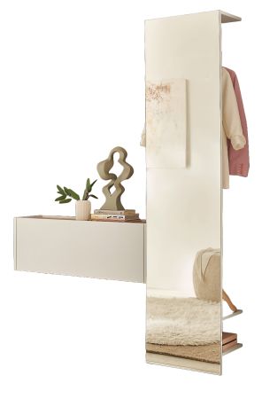 Garderobe Set 2-teilig Center in wei� und Wotan Eiche Garderobenkombination 150 x 200 cm