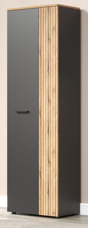 Garderobenschrank Avila in grau und Evoke Eiche Garderobe oder gro�er Schuhschrank 60 x 195 cm