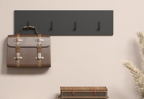 Garderobenleiste Avila in grau Wandgarderobe 80 x 20 cm