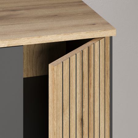 TV-Lowboard Avila in grau und Evoke Eiche TV Unterteil 150 cm