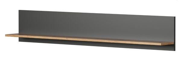 Wohnwand Avila in grau und Evoke Eiche Schrankwand 4-teilig 340 cm