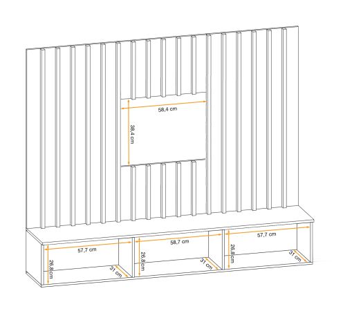 TV-Lowboard Set Pearl in schwarz und Artisan Eiche TV Unterteil mit Akustikpaneele 180 cm, Push-to-Open