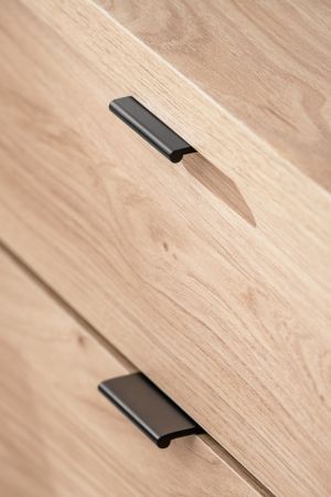 Garderobenschrank Collin in Jackson Eiche und schwarz Schuhschrank mit 3-D Lamellen 60 cm