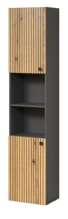 Badezimmer Hochschrank Feliz in Evoke Eiche und grau Badschrank 40 x 186 cm