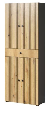 Badezimmer Hochschrank Feliz in Evoke Eiche und grau Badschrank 70 x 186 cm
