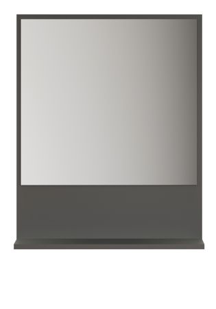 Badezimmer Spiegel Feliz in Grau, Wandspiegel mit Ablage 60 x 74 cm