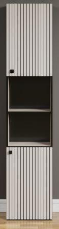 Badezimmer Hochschrank Feliz in Kaschmir grau Badschrank 40 x 186 cm